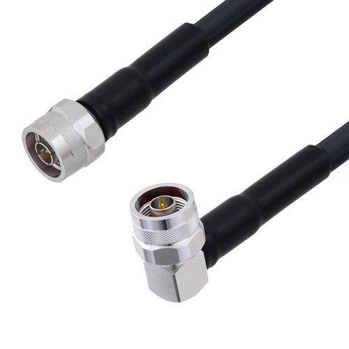 Low Loss N Male to N Male Right Angle Cable Assembly using LMR-400-DB Coax, 5 FT with Times Microwave Components