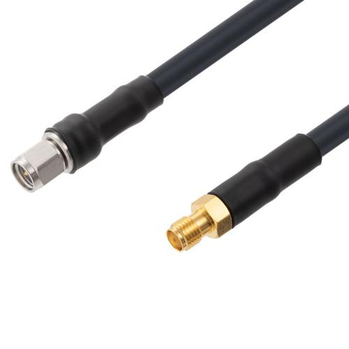 Low Loss SMA Male to SMA Female Weatherproof Cable Assembly with Silicone using LMR-240 Coax, 2 FT