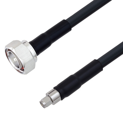 Low Loss 7/16 DIN Male to SMA Male Cable Assembly using LMR-400-DB Coax, 5 FT with Times Microwave Components