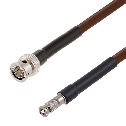 75 Ohm 6G SDI BNC Male to HD-BNC Male Cable Assembly using 1694A-BR Coax, 25 FT