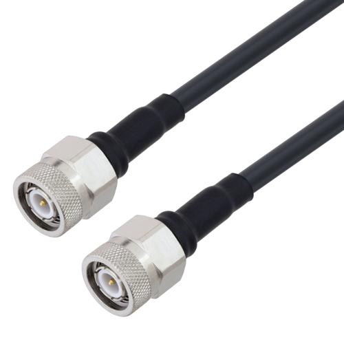 Low Loss TNC Male to TNC Male Cable Assembly using LMR-195-UF Coax, 25 FT With Times Microwave Components with HeatShrink