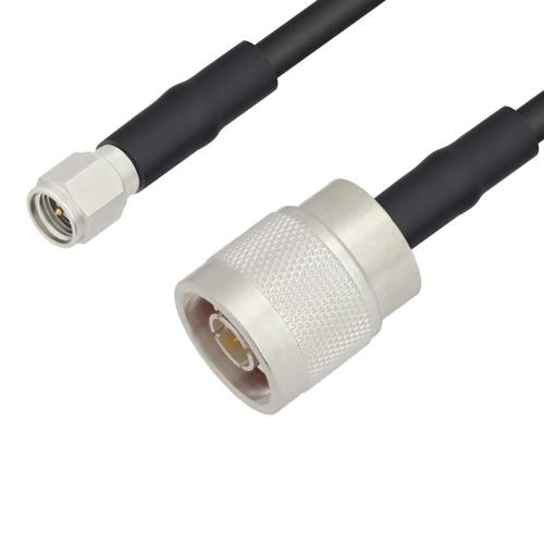Low Loss SMA Male to N Male Weatherproof Cable Assembly with Silicone using LMR-195 Coax, 2 FT with Times Microwave Components