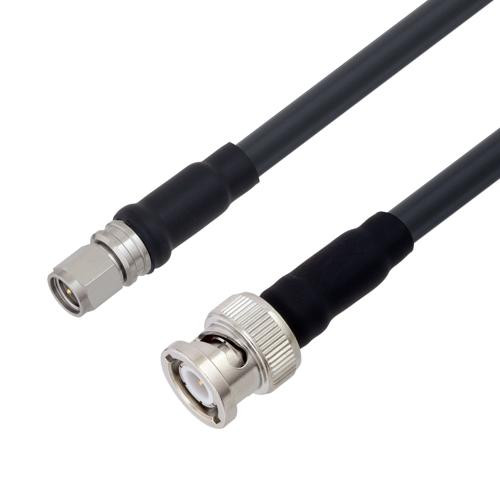 Low Loss SMA Male to BNC Male Weatherproof Cable Assembly with Silicone using LMR-240 Coax, 3 FT with Times Microwave Components