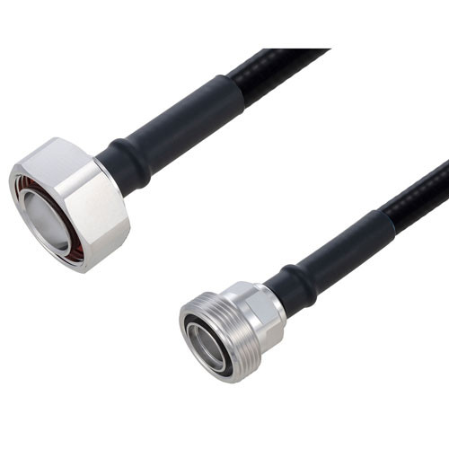 Outdoor Rated Low PIM 7/16 DIN Male to 7/16 DIN Female Cable SPO-375 Coax Using Times Microwave Parts and RoHS 1 Meter