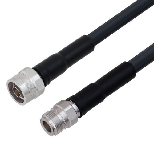 Low Loss N Male to N Female Weatherproof Cable Assembly with Silicone using LMR-400 Coax, 2 FT with Times Microwave Components