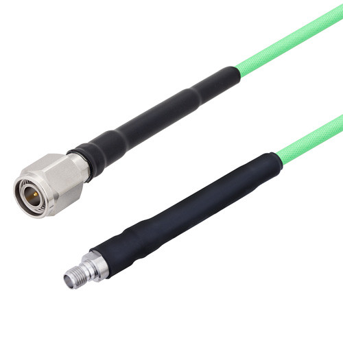 Low Loss TNC Male to SMA Female Cable Assembly with Heavy Duty Heat Shrink Boot using LL142 Coax, 2 FT