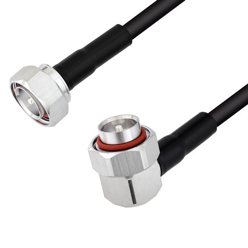 Low Loss 7/16 DIN Male to 7/16 DIN Male Right Angle Cable Assembly using LMR-400 Coax, 6 FT with Times Microwave Components