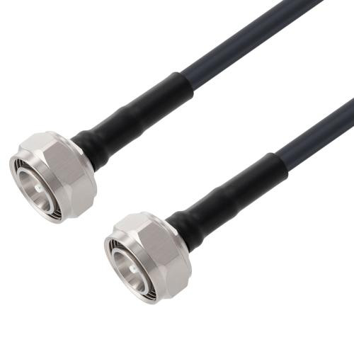 Low Loss 4.3-10 Male to 4.3-10 Male Cable Assembly using LMR-240-UF Coax, 25 FT With Times Microwave Components with HeatShrink