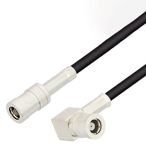 SMB Plug to SMB Plug Right Angle Cable Assembly using RG174 Coax, 1 FT