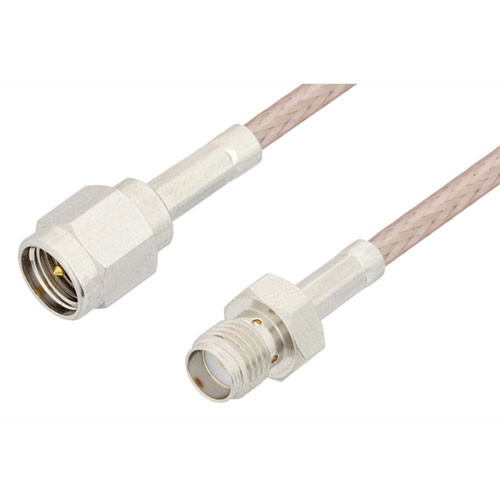 SMA Male to SMA Female Cable Assembly using RG-316 Coax, 2 FT with HeatShrink, LF Solder