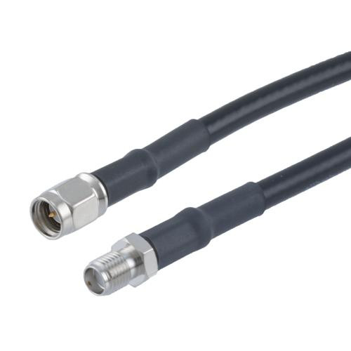 Low Loss SMA Male to SMA Female Cable Assembly using CA-195R Coax, 44 FT