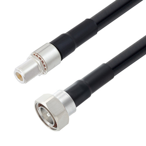 Low Loss N Female Bulkhead to 7/16 DIN Male Cable Assembly using LMR-600-DB Coax, 5 FT with Times Microwave Components