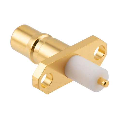 RF PCB Connector, QMA Female  straight 2 hole flange