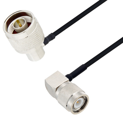 N Male Right Angle to TNC Male Right Angle Cable Assembly using LC085TBJ Coax, 3 FT