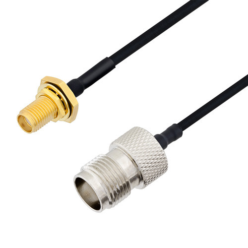 SMA Female Bulkhead to TNC Female Cable Assembly using LC085TBJ Coax, 10 FT