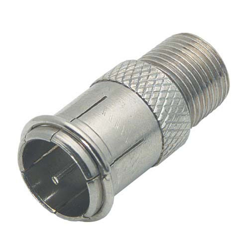 Coaxial Adapter, F Male Push-on / F Female