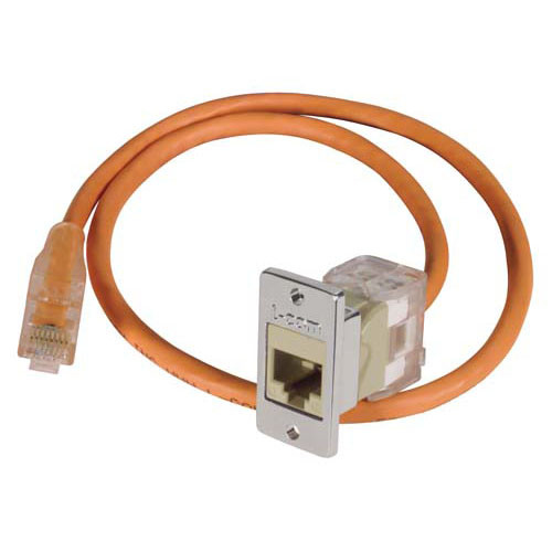 Cat5E Keystone Jack RJ45 Tool-less EIA568A/B w/ Mounting Flange Kit Ivory