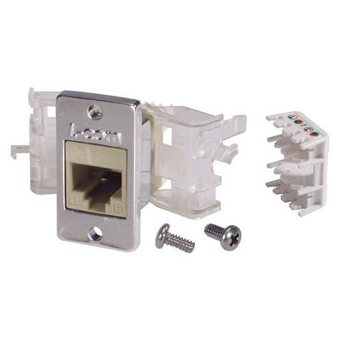 Cat6 Keystone Jack RJ45 Tool-less EIA568A/B w/ Mounting Flange Ivory