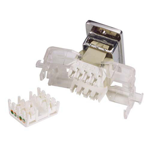 Cat6 Keystone Jack RJ45 Tool-less EIA568A/B w/ Mounting Flange Ivory
