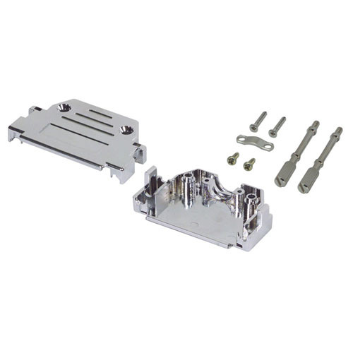 Assembled D-Sub Hood Kit, DB25/HD44 Matte Chrome