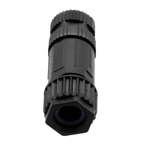 M12 AC Power 4 Pin S-Code Female Field Termination Connector, IP67, Plastic Nut, Fits 16-20AWG and 8-10mm Cable, 630V, 12A, Screw-In, Black