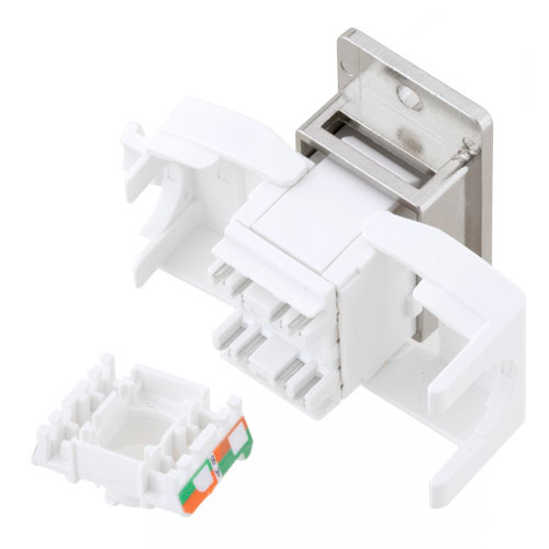 Panel Mount Category 6 Keystone Jack Tool-less w/ PoE+ Compliance