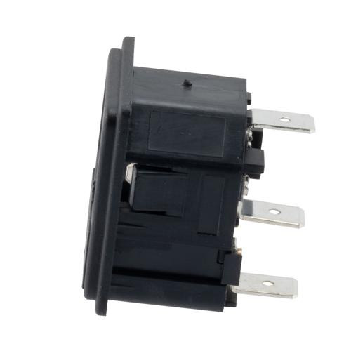 AC PEM C14 type 1.5 mm Snap-In Panel Mount IEC inlet connector AC power entry module with 6.3 mm Quick-Connect Fuseholder
