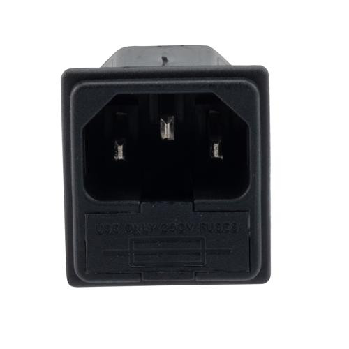 AC PEM C14 type 1.5 mm Snap-In Panel Mount IEC inlet connector AC power entry module with 6.3 mm Quick-Connect Fuseholder