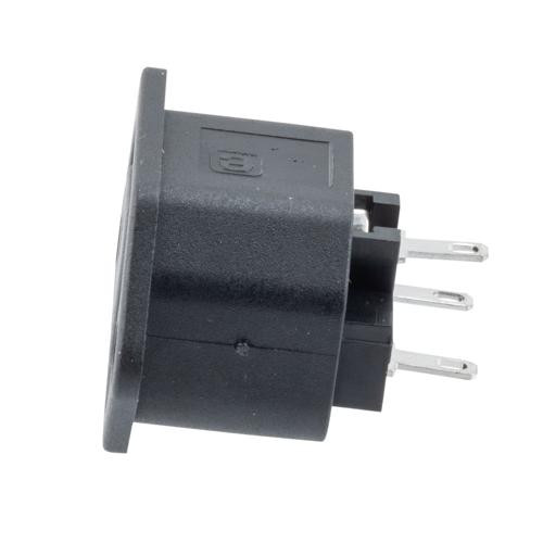 Flange-mount IEC Outlet for 60320-2-2/F, 2.8 mm solder tabs