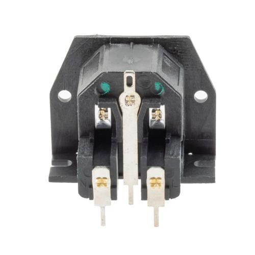 Twin-Fused IEC Inlet, Flange Mount, C14 Connector, PCB Spills, 5mm x 20mm Fuse