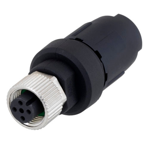 M12 4 Pin A-Code Female Field Termination Connector, 20-17AWG
