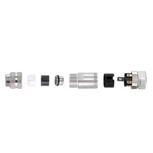 Shielded M12 8 Pin A-Code Female Field Termination Connector, 24-20AWG