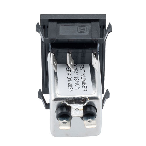 AC PEM C14, 1.0 to 3.0mm Panel Snap-In, 6.3mm Quick-Connect, EMI Filtered, Single Illuminated Switch Fuseholder