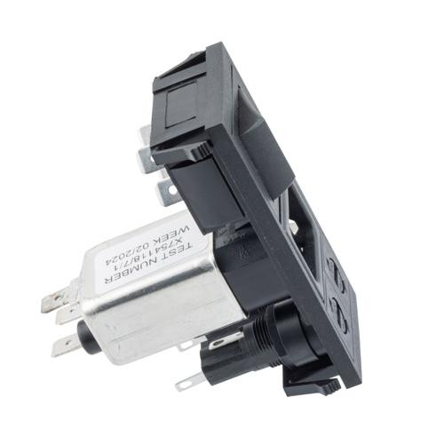 Vertical Power Entry Module, C14 Inlet, a Pair of FX0359 fuse Holders, Double Contact Switch, 78.7 mm