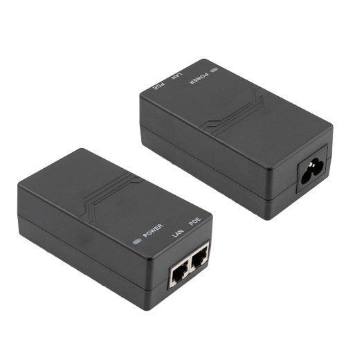 PoE Midspan Injector,  1 Port Power Over Ethernet, 10 Gbps, CAT 6a or 7, 802.3af Certified, 56 Volts at 16 Watts Power Supply
