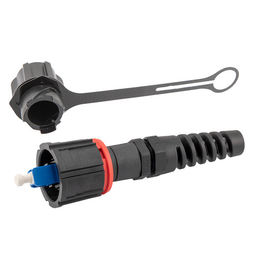 IP68 Rated SC Connector, Single Mode, 4.8mm Crimp Sleeve, with Dust Cap