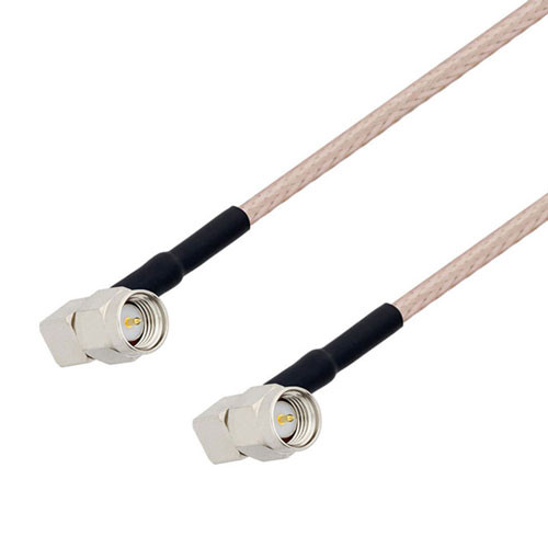 SMA Male Right Angle to SMA Male Right Angle Cable Assembly using RG-316 Coax, 1 FT with HeatShrink, LF Solder