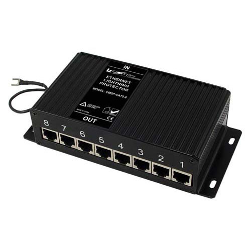 Indoor 8-Port Med Power 10/100 Base-T CAT5 Lightning Surge Protector