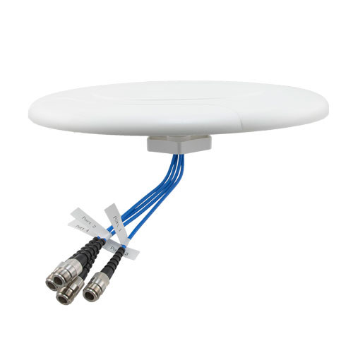 Indoor DAS Ceiling Omni Antenna, 4.5 dBi, 698 MHz - 4200 MHz, 4 x N-Female, Low PIM