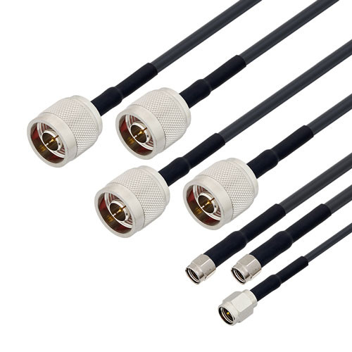 4 Cellular, 2 Wi-Fi, 1 GPS Combination Antenna 4 N Type, 2 RP SMA, 1 SMA Connector White