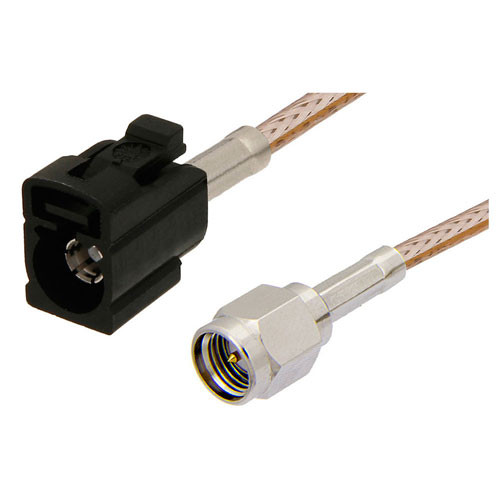 SMA Male to Black FAKRA Jack Cable Assembly using RG-316 Coax, 3 FT