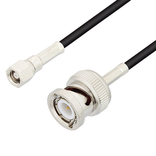 SMC Plug to BNC Male Cable Assembly using RG174 Coax, 1 FT
