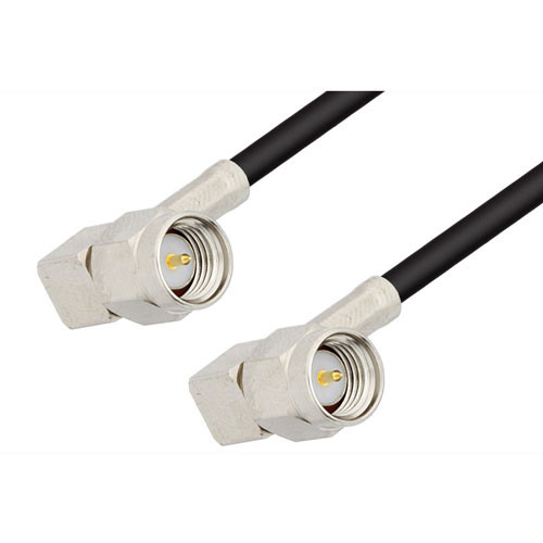 SMA Male Right Angle to SMA Male Right Angle Cable Assembly using RG174 Coax, 2 FT