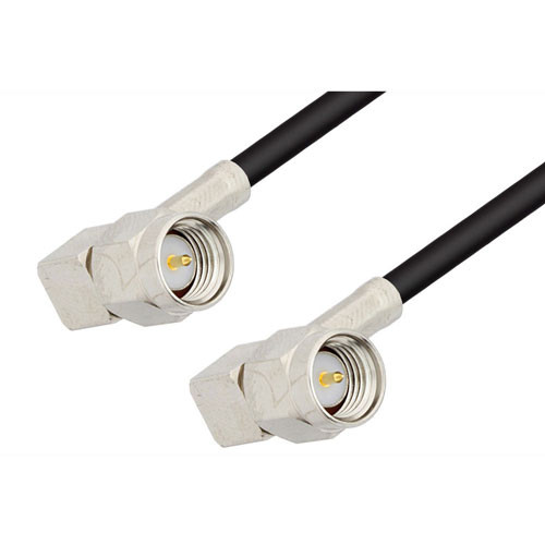 SMA Male Right Angle to SMA Male Right Angle Cable Assembly using RG174 Coax, 2 FT , LF Solder
