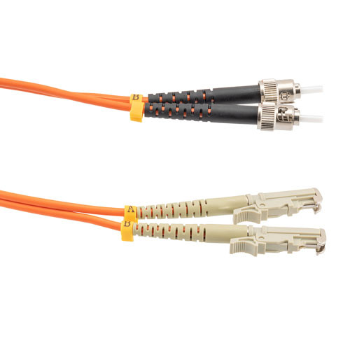 Fiber Optic Patch Cable ST/PC-E2000/PC Duplex 100/140 Large Core Multimode Fiber 3.0mm PVC 1 m