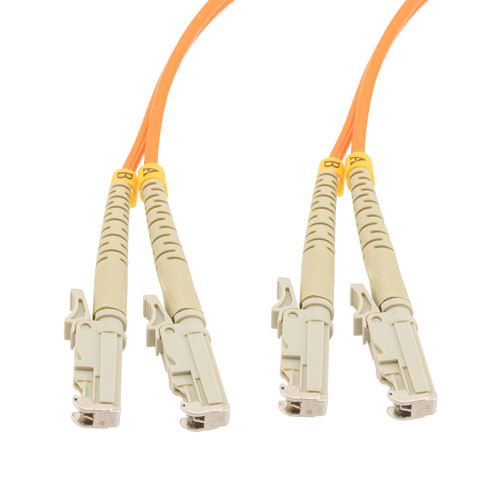 Fiber Optic Patch Cable E2000/PC-E2000/PC Duplex 100/140 Large Core Multimode Fiber 3.0mm PVC 5 m