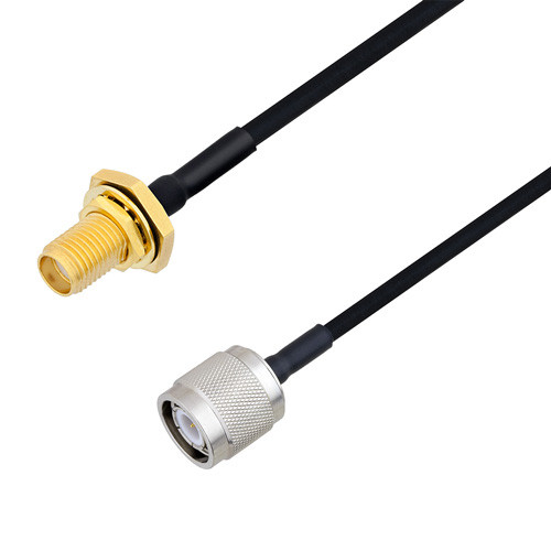 SMA Female Bulkhead to TNC Male Cable Assembly using LC085TBJ Coax, 1 FT