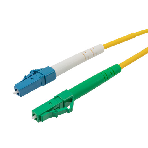 LC-APC to LC-UPC 9/125 Single mode Simplex Fiber Patch Cable, OS2, 15 Meter