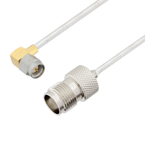SMA Male Right Angle to TNC Female Cable Assembly using LC085TB Coax, 2 FT