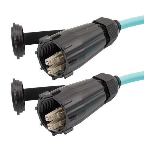 Waterproof IP68 Multimode LC Patch Cord, OM3, 2 M